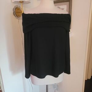 Loft Elegant Black Off-Shoulder Sweater Size Large
